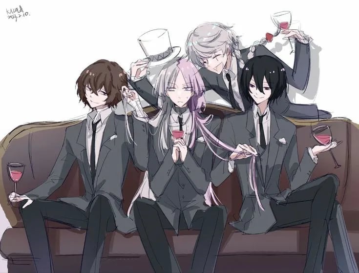 Dazai, Sigma, Fyodor and Nikolai